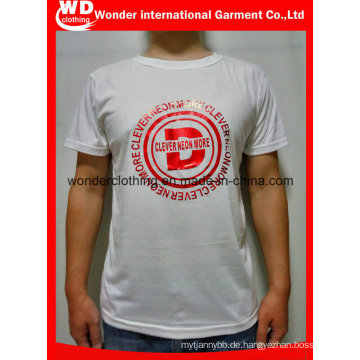 Heißer Großhandel Günstige Top Qualität Sommer Rundhals Weiß Druck Herren T-shirt